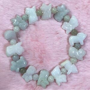 Certified Grade A 12 Chinese Zodiac Jade Animal Bead Bracelet